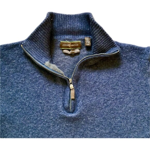 Joseph Abboud Boys 1/4 Zip Sweater Wool Blend Size Medium Dark Blue - Picture 2 of 11